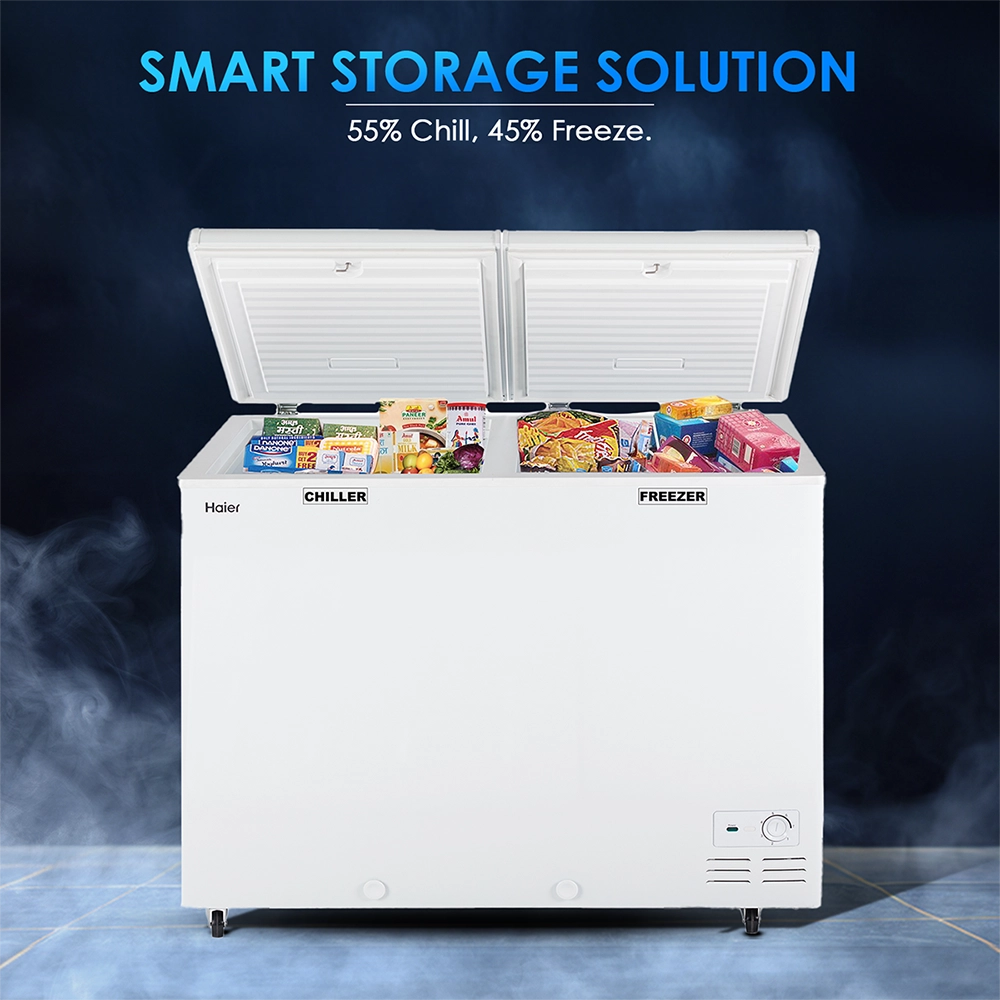 Haier 325 L Combo Chest Freezer with Two Separate Compartments 